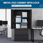 PEUKC 2-Drawer Metal File Cabinet, Lateral Vertical Filing Cabinets - Image 7