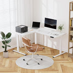 FLEXISPOT 63 x 47 Inch 3-Leg L Shaped Standing Desk, Electric Height Adjustable - Image 2