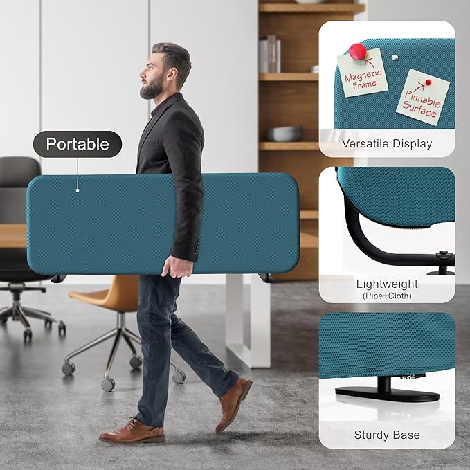 DECOLAB Desk Dividers, Desk Privacy Panel Shield Board - Image 4