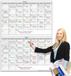 Dry Erase Two Month Laminated jumbo Wall Calendar, Huge bimonthly Vertical by PartyFunny