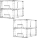 vtopmart 4 pack stackable clear drawer with dividers, main product view