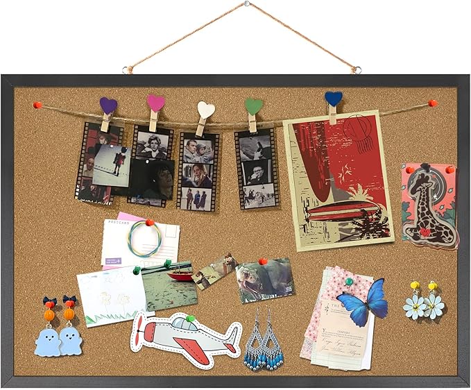 FEBSNOW Cork Board Bulletin Board 23 x 15.7Inches by HOMECRAFTBEAUTYBABY