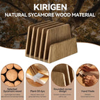 KIRIGEN Wooden Desk Mail Organizer 5 Slots File Paper Holder Desktop Wood - Image 7