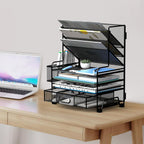 mindepot 4-tier paper organizer + 3-pocket file holder, package contents