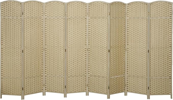 HOMCOM Room Divider, 8 Panel Folding Privacy Screen, 5.6' Tall Freestanding by HOMCOM