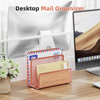Marbrasse Mail Organizer for Desk, 3-Slot Mesh Metal Mail Holder countertop - Image 4