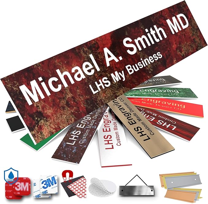 Engraved Door Signs for Office Personalized Rustico Granite Plastic Door Plaque by LHS+My+Business