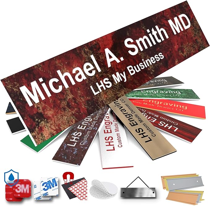 Engraved Door Signs for Office Personalized Rustico Granite Plastic Door Plaque by LHS+My+Business