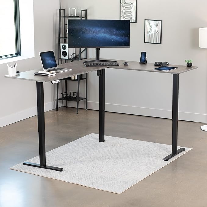 VIVO Electric Corner 75 x 63 inch L-Shaped Standing Desk, Memory Height - Image 2