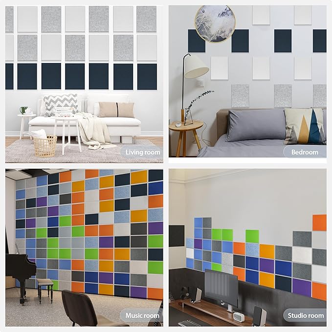 Amantech 12 Pack Acoustic Panels Self Adhesive Sound Proof Foam, High Density - Image 7