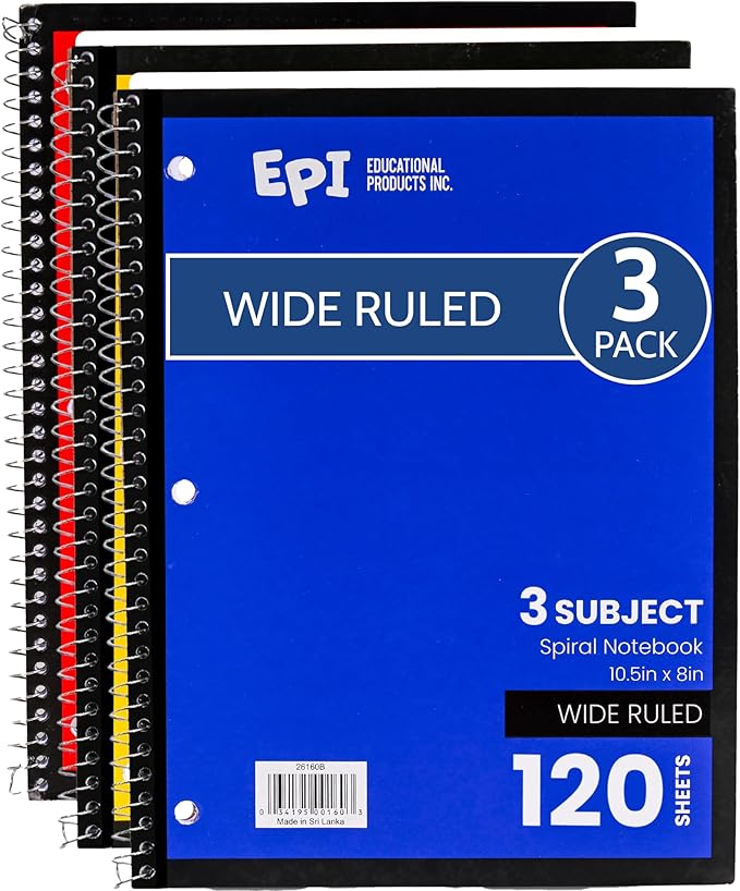 EPI Spiral Notebook | 3 Subject by EPI