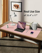 YSAGi Leather Desk Protector, Office Mat, Large Mouse Mat, Non-Slip PU Leather - Image 5