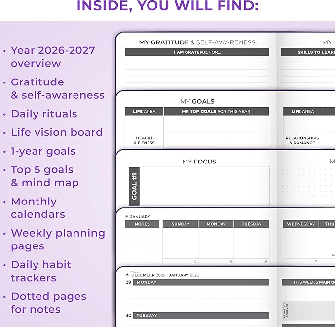 Clever Fox Dated Planner 2026-2027 – Weekly Life Planner Notebook - Image 5