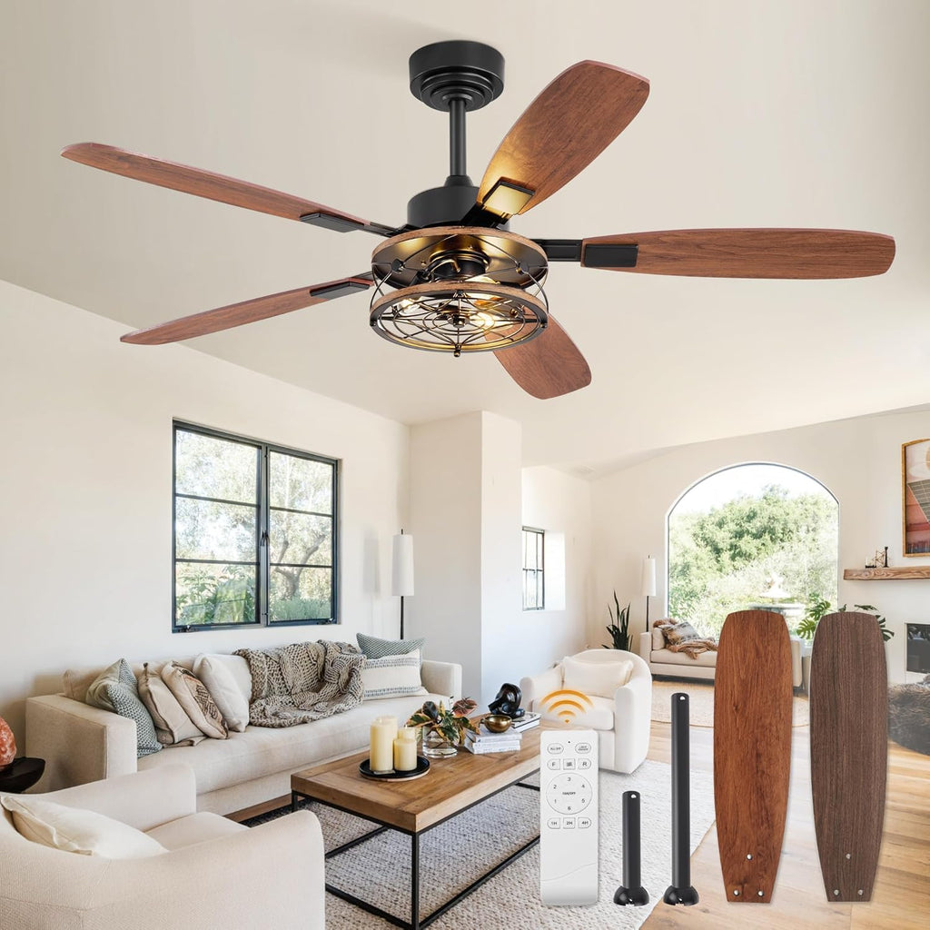 52 inch farmhouse ceiling fan with light and, main product view