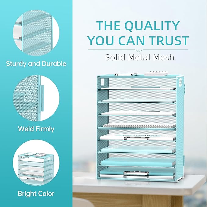 DALTACK 9-Tier Paper Letter Tray Desk Organizer - Image 4