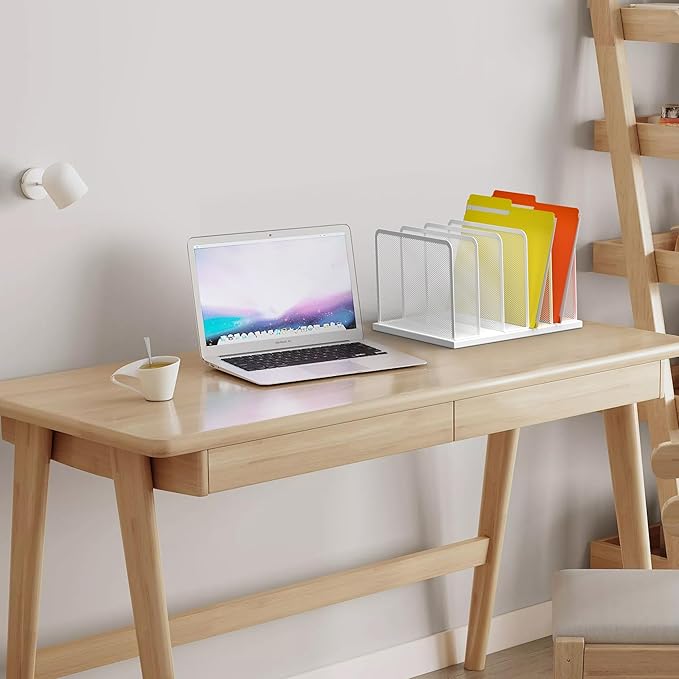 Kuntine.B Desk File Organizer Upright Mesh Desktop Organizer File Sorter Office - Image 7