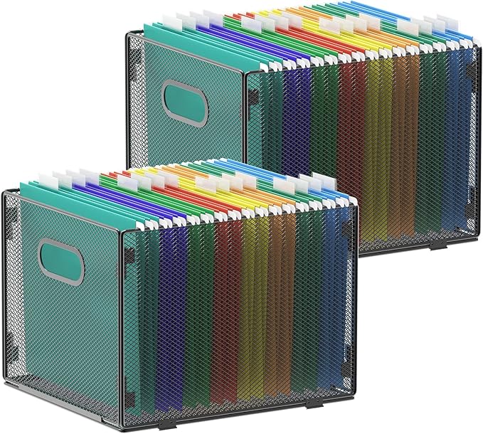samstar 2 Pack Hanging File Organizer, Mesh File Folder Box Filing Box File by Samstar