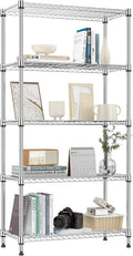 M MZG 1250 lbs 5 Tier Shelf Metal Storage Shelves Shelving Wire Rack Heavy Duty by MEIGAOPLASTICANDMETALHKCOLIMITED