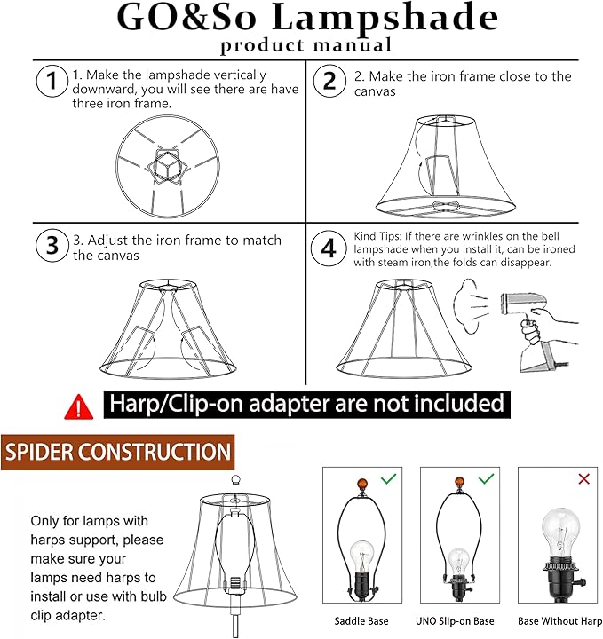 GOSO Bell Lamp Shades Set of 2 Medium Off White, Scalloped Lamp Shade - Image 5