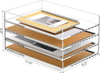 SANRUI 4 Tier Stackable Paper Letter Tray, Acrylic Vertical File Tray A4 Desk - Image 2