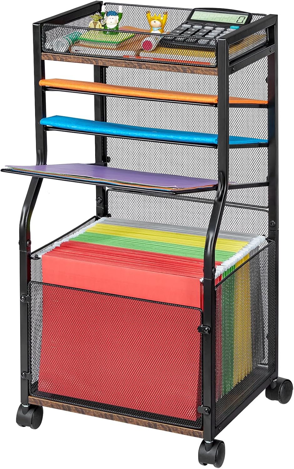 3IngSeagulls Rolling File Cart, 5-Tier Mobile Filing Cabinet on Lockable Whee...