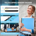 WOT I Telescoping 3 Ring Binder 1 Inch 12-Pack, Flexible Binder - Image 2