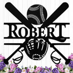 Personalized Baseball Metal Sign Custom Name Sign Baseball Player Gift Boys by HengMeiZiK