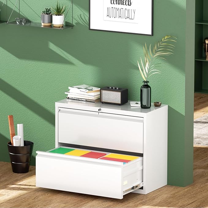 Greenvelly 2 Drawer File Cabinet, Metal Filing Cabinet - Image 2