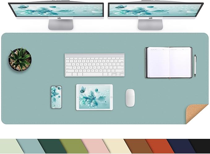 Leather Desk pad Protector, Large Desk mat by AFIING