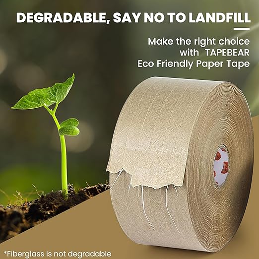 TAPEBEAR 1.5" Core Water Activated Tape, Fiber Reinforced Gummed Tape 2.75inch - Image 3