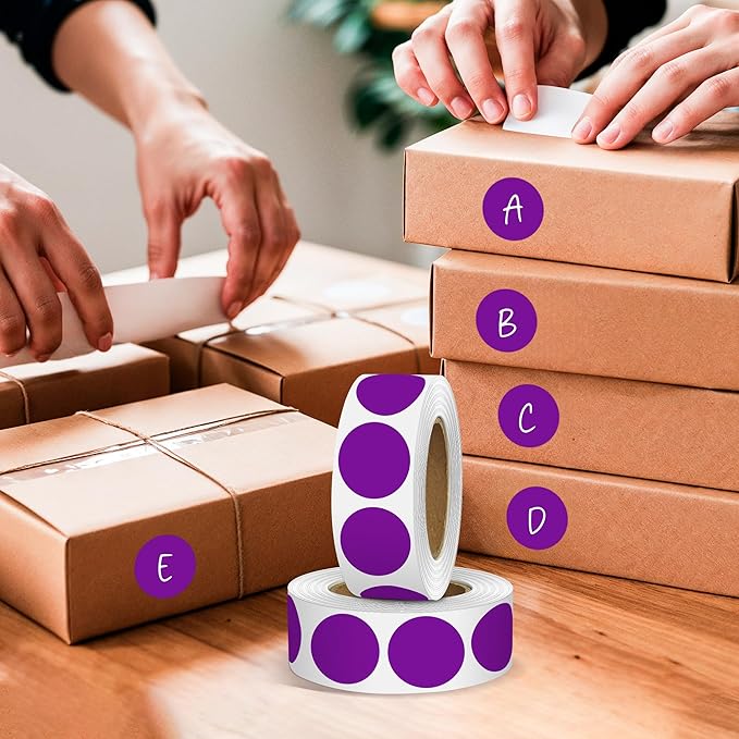 Purple 1 Inch Round Color Coding Dot Labels, 10 Rolls 10000 Dot Stickers in - Image 6