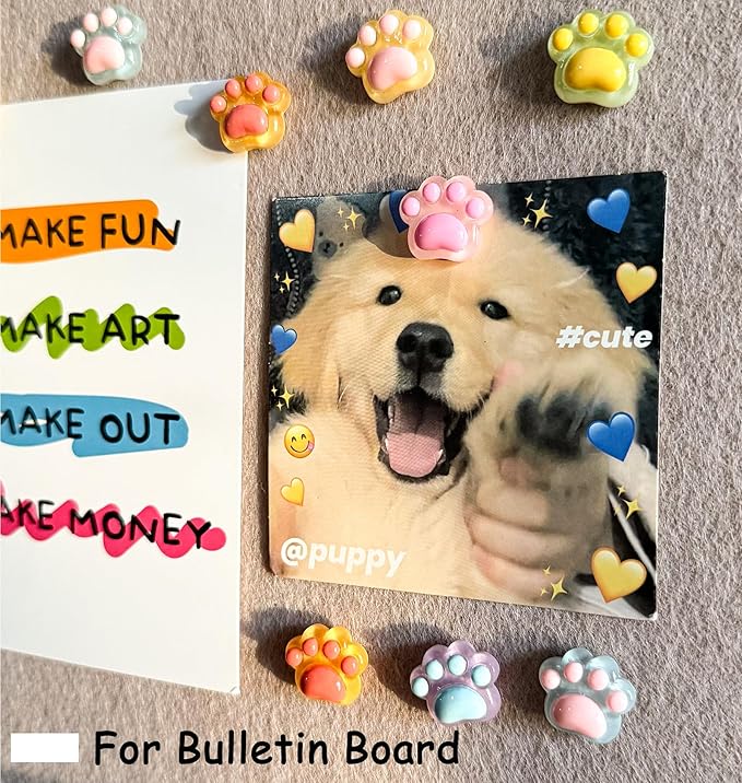 30 pcs Cat Paw Push Pins, Cute Animal Decorative Thumbtacks, Cartoon Drawing - Image 4