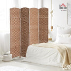 HOMCOM Room Divider, 4 Panel Folding Privacy Screen, 6FT Tall Portable Wicker - Image 2
