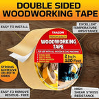 Trazon Double Sided Woodworking Tape Super Strong, 2 Inch x 120 Feet, Wood - Image 2