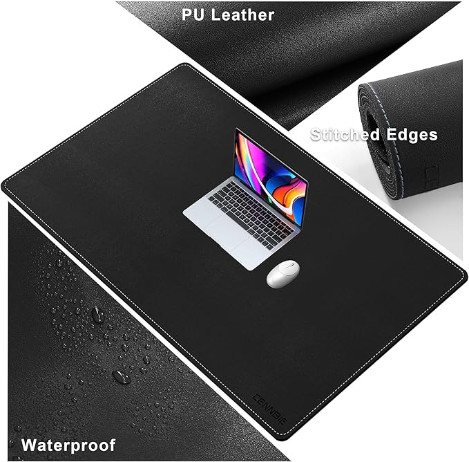 CENNBIE Leather Desk Pad Large, 47.2" x 27.5" Desk Mat Blotter Protector - Image 3