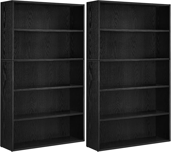 VASAGLE Set of 2 Bookshelves, 30 Inches Wide, 5-Tier Open Bookcases by VASAGLEbySONGMICSHOME