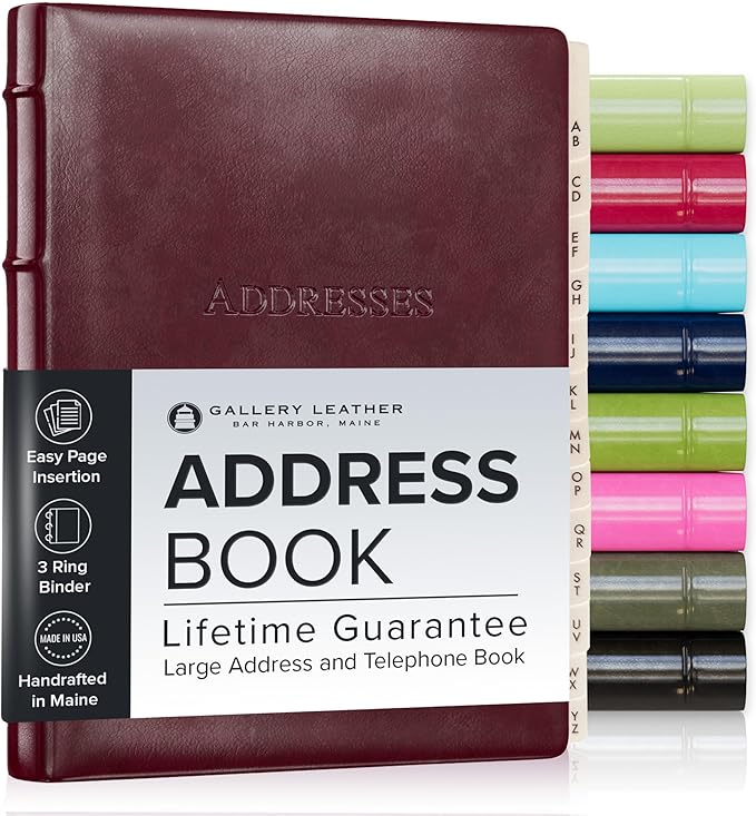 Gallery Leather Large Address Book by GalleryLeather
