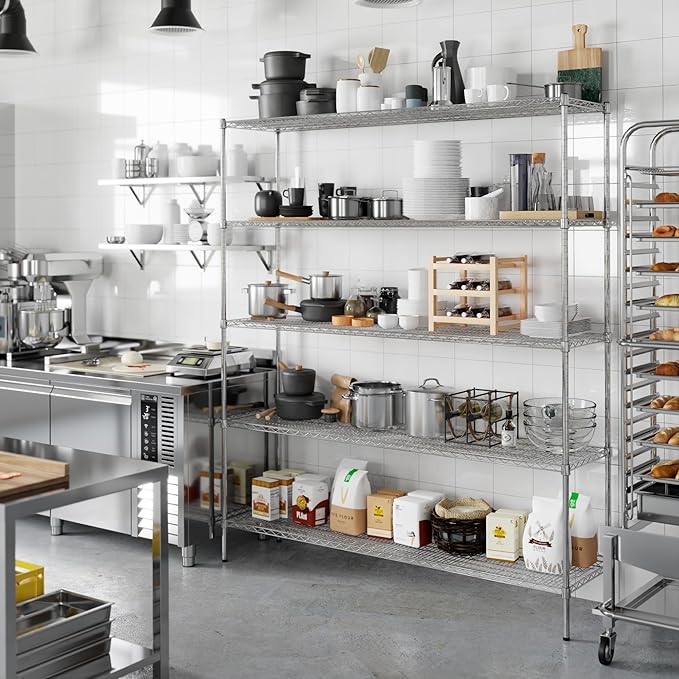 Regal Altair 18" Deep x 72" Wide x 86" Height Wire Shelving Kit | 5-Tier | NSF - Image 7