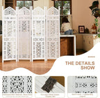 5.75Ft Room Divider Wood Screen, 33Lbs Durable Antiqued Style MDF Carved - Image 4