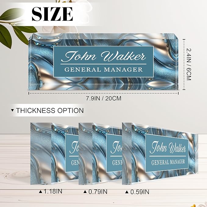 Personalized Name Plate for Desk, Custom Acrylic Desk Name Sign, Office - Image 3