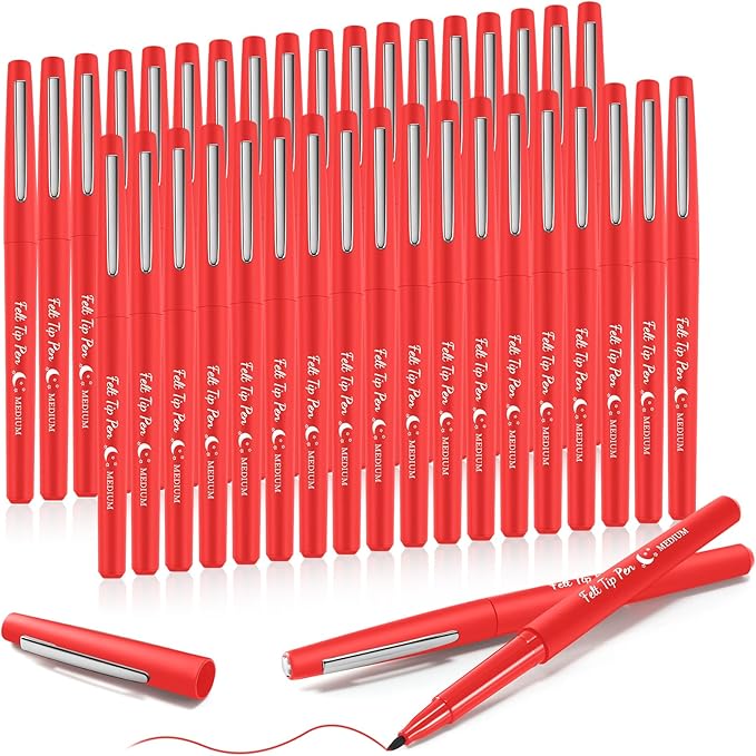 Fuyoooo 36 Pcs Felt Tip Pens 0.7mm Medium Point Colored Felt Tip Pens by Fuyoooo