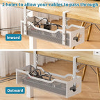Under Desk Cable Management Tray 3 Pack, Cable Management Under Desk No Drill - Image 5