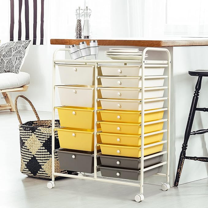 DORTALA 15-Drawer Rolling Storage Cart - Image 2