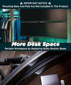 ULTRARM Heavy Duty Extension Arm Dual 49" Vertical Stacked Monitor Mount Height - Image 7