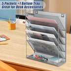 EASEPRES Desk File Organizer Mesh 6-Tier, Hanging Wall Mount Document - Image 5