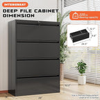 INTERGREAT 4 Drawer File Cabinet, Lateral File Cabinet - Image 4