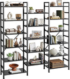 SUPERJARE Triple 6 Tier Bookshelf, Bookcase - Image 9