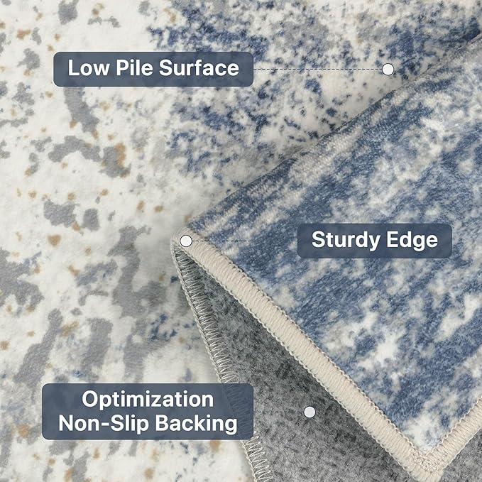 GENIMO Washable Area Rugs for Living Room, 8x10 Modern Non Slip Rugs, Low Pile - Image 7