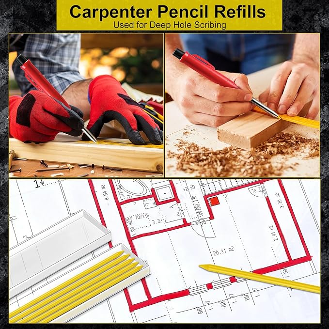 Zhehao 120 Pieces 2.8 mm Carpenter Pencils Lead Refills HB Refill - Image 7