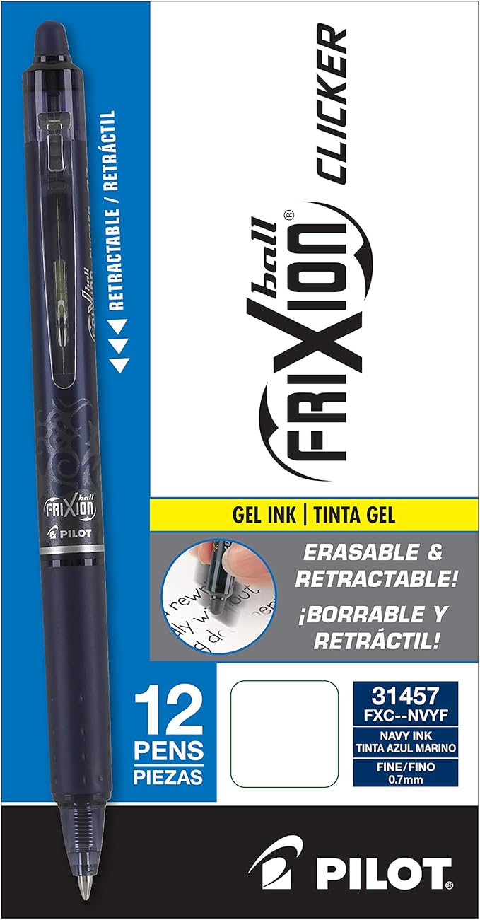 Pilot FriXion Clicker Erasable Gel Pens, Fine Point, Smooth Writing Pens - Image 2